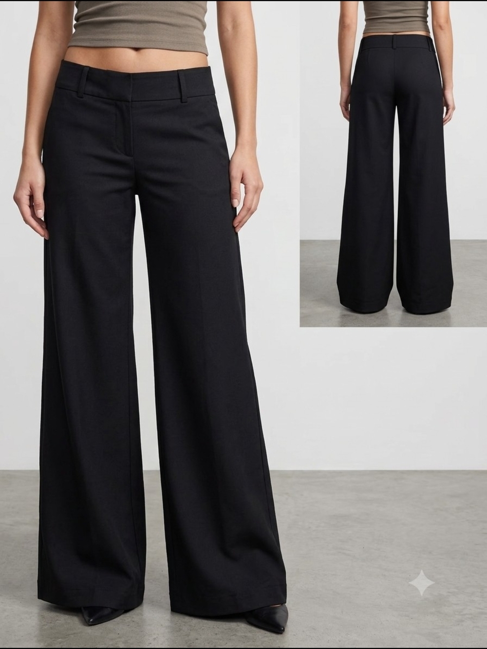 Arden B Wide-Leg Black Women's Trousers - Size 0
